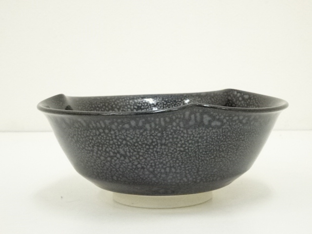 天野達夫造 油滴天目釉 高足高台 器 京焼 清水焼 逸品 共箱 道具 ] - 道具 京焼 天野達夫造 油滴鉢（共箱） | ネットショップ圭
